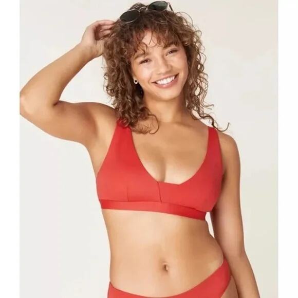 Andie Swim the Tahiti Bikini Top in Chili Pepper Red S NWT - Picture 1 of 7